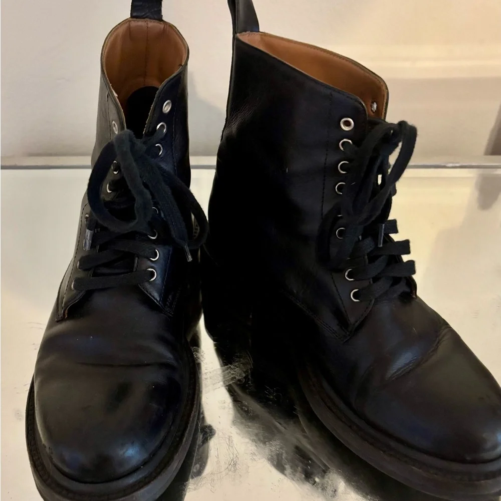 Women’s Frye Alice Black Leather Combat Boots - Picture 14 of 14